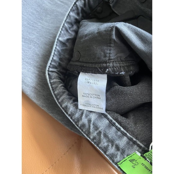 NWT Free People x Sandrine Rose Black Destroyed Rain Straight Leg Jeans Size 26 - Picture 6 of 8